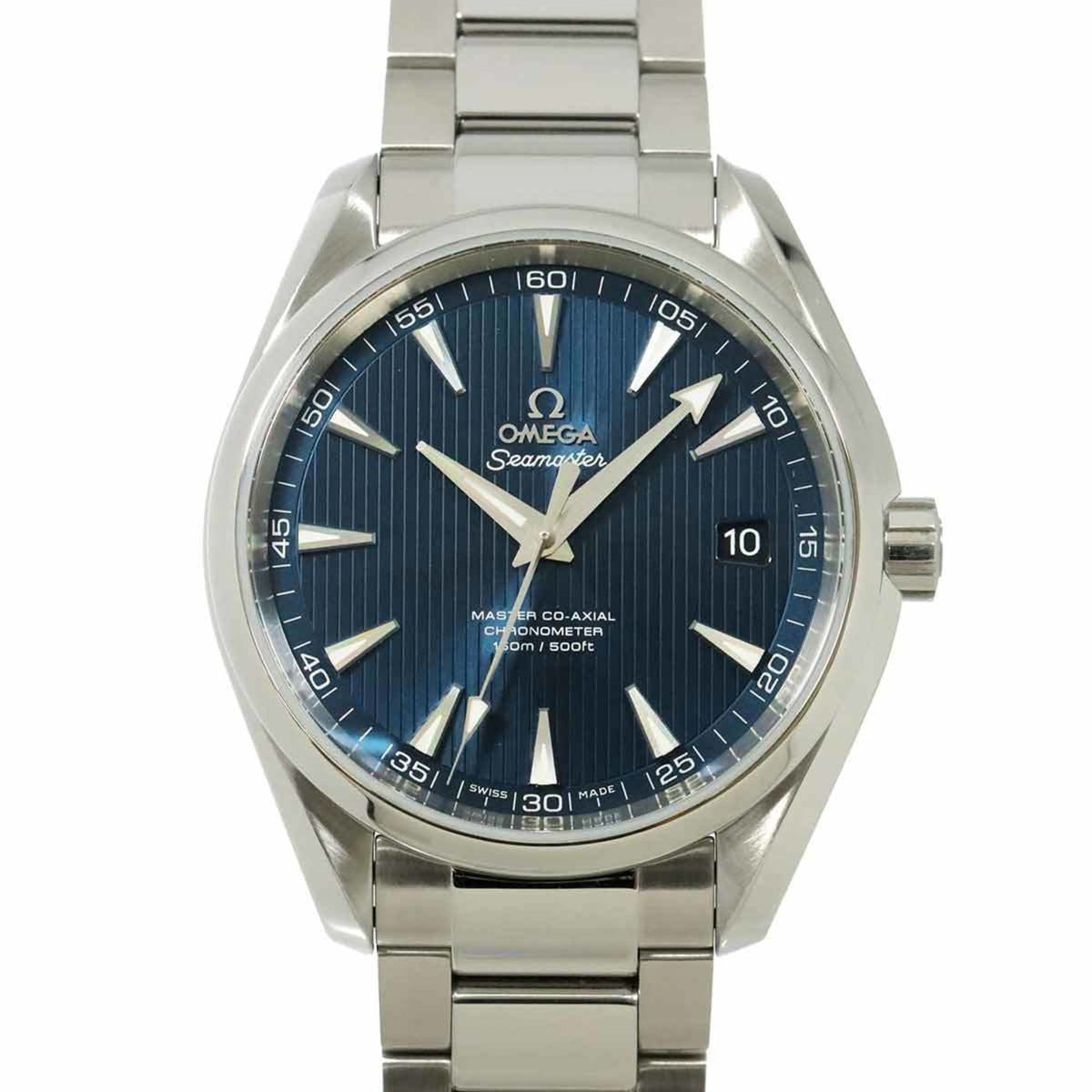 Pre-Owned OMEGA Seamaster Aqua Terra Co-Axial 231 10 42 21 03 003 Men's Watch with Date Display, Navy Blue, Automatic, Self-Winding