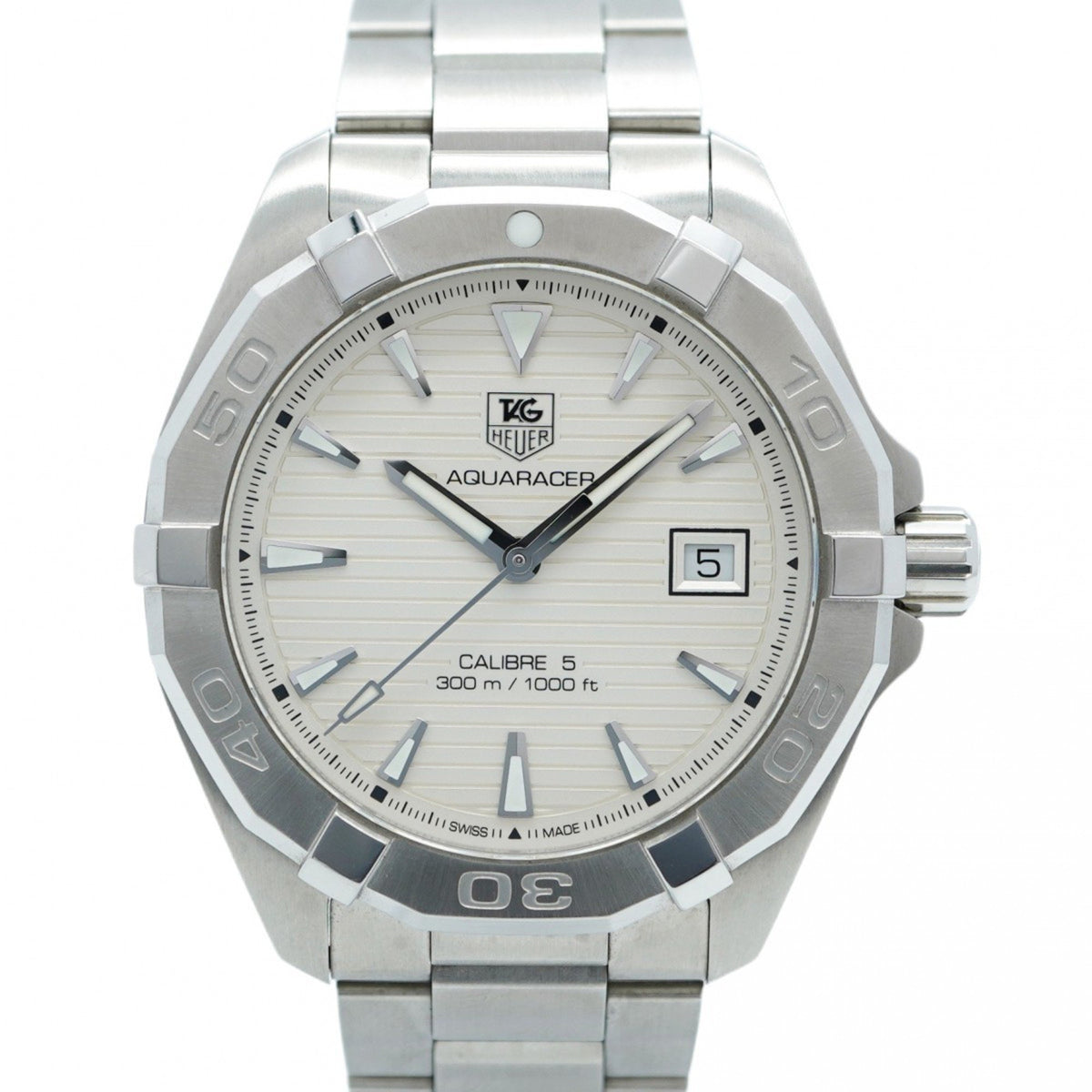 Pre-Owned TAG Heuer Aquaracer WAY2111 Silver Dial Men's Watch