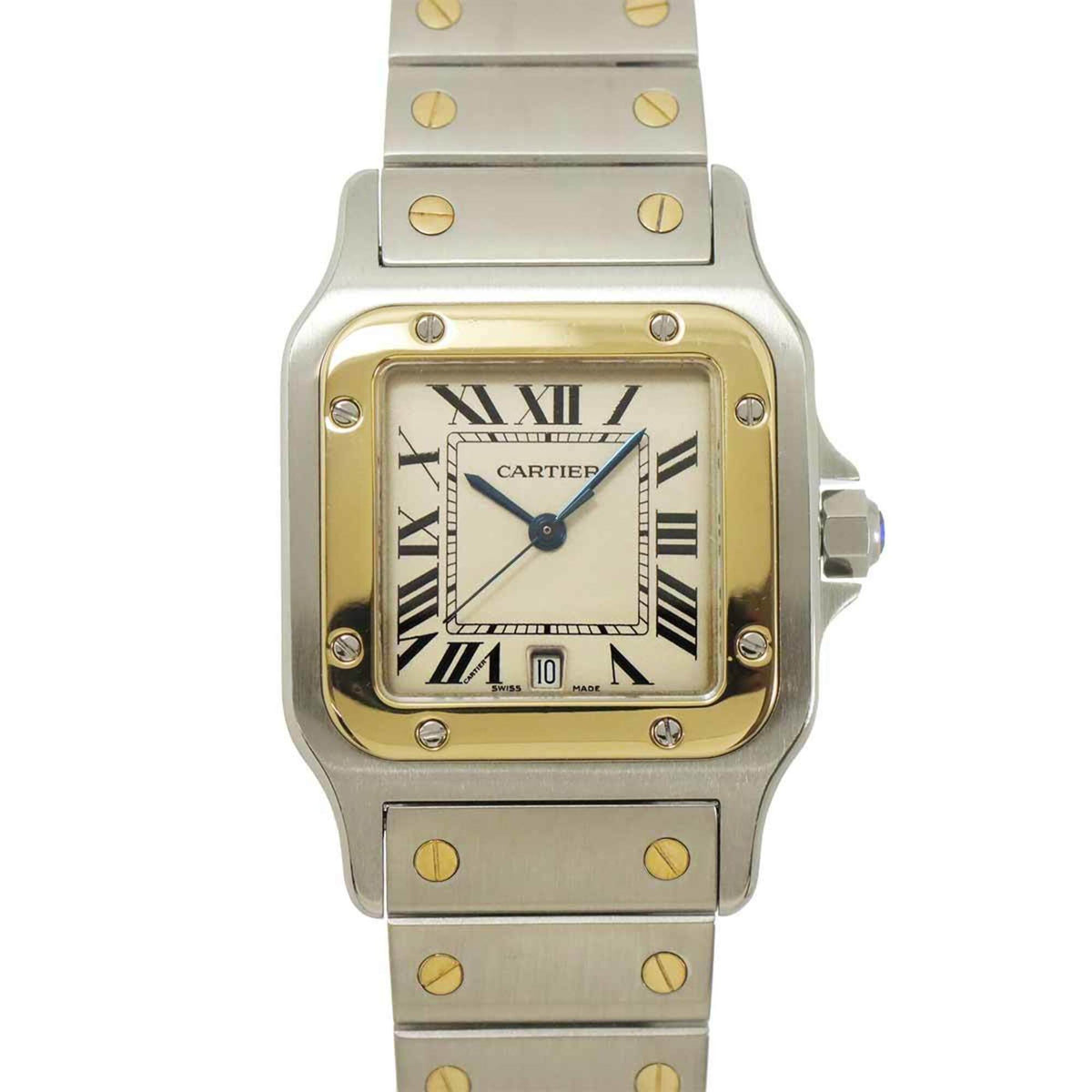Pre-Owned Cartier Santos Galbee LM W20011C4 Two-Tone Men's Watch, Date, Yellow Gold, Quartz Watch