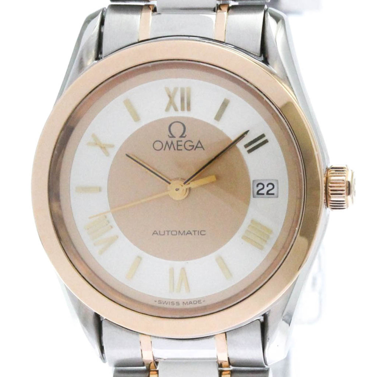 Pre-Owned OMEGA Classic 18K Pink Gold Steel Automatic Watch 566.0295 Polished