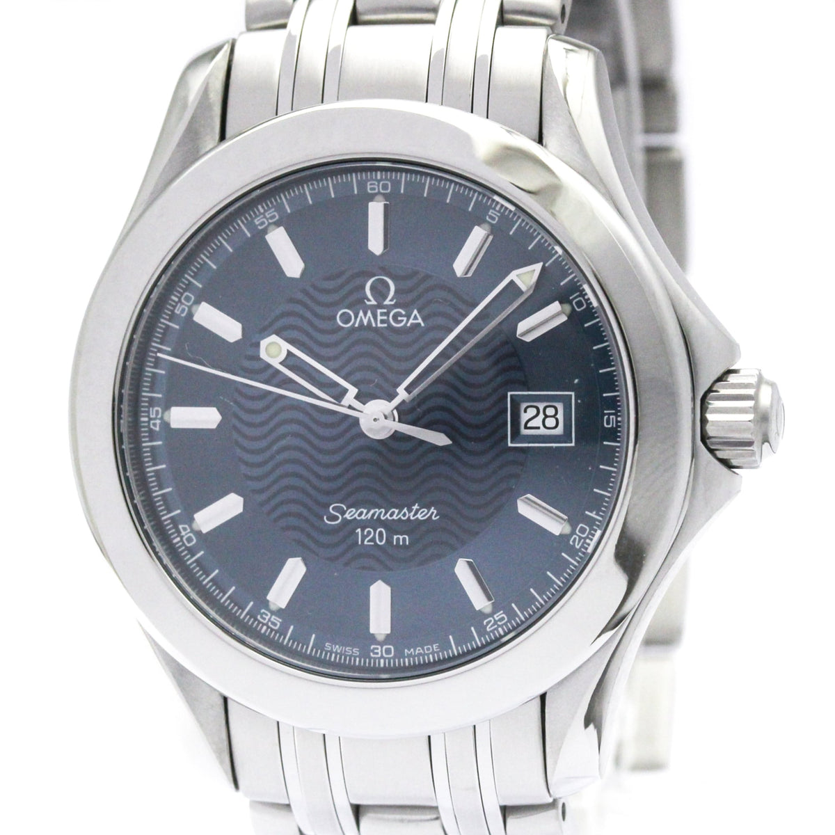 Pre-Owned OMEGA Seamaster 120M Steel Quartz Mens Watch 2511.81 Polished