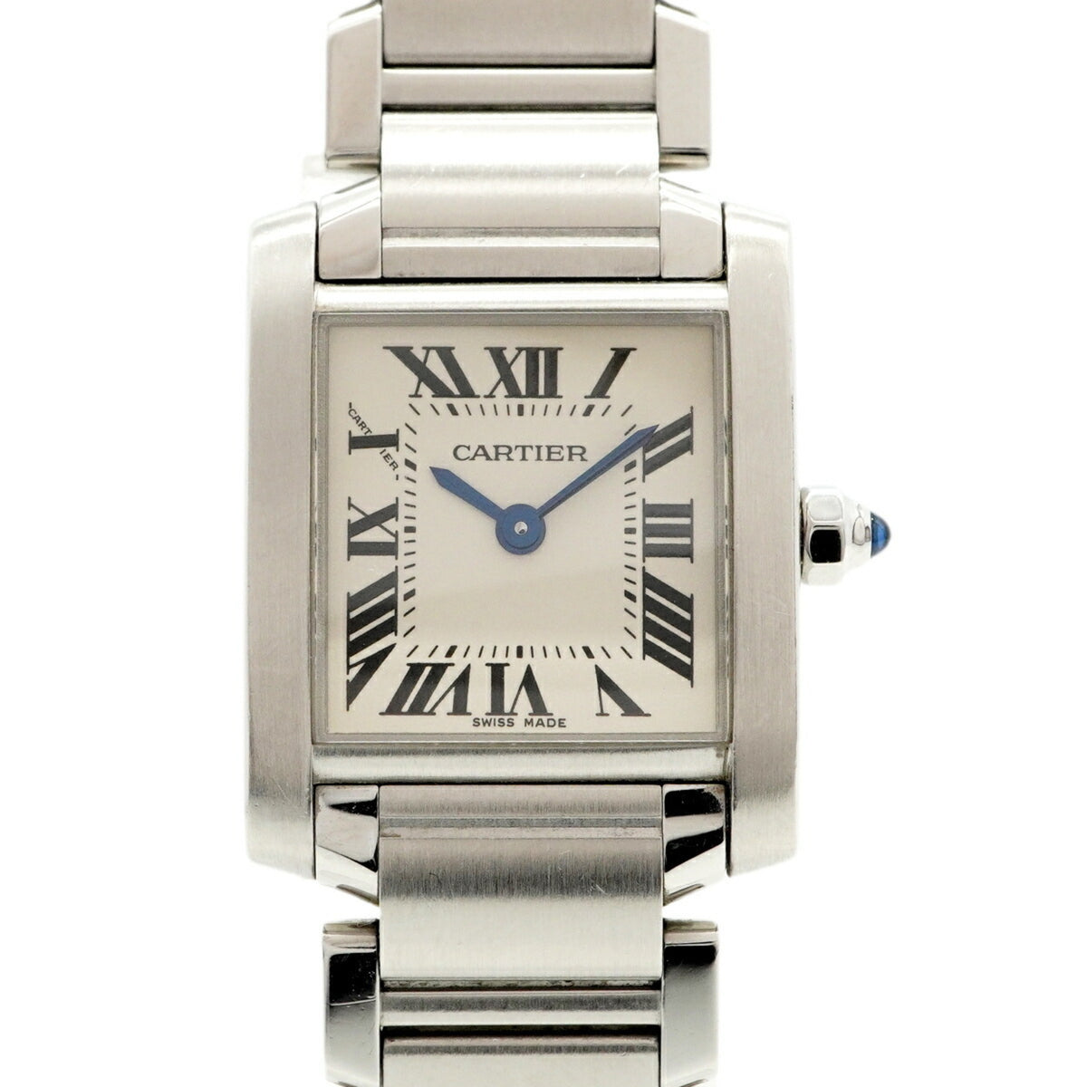Pre-Owned Cartier Tank Fran?aise SM W51008Q3 White Dial Women's Watch