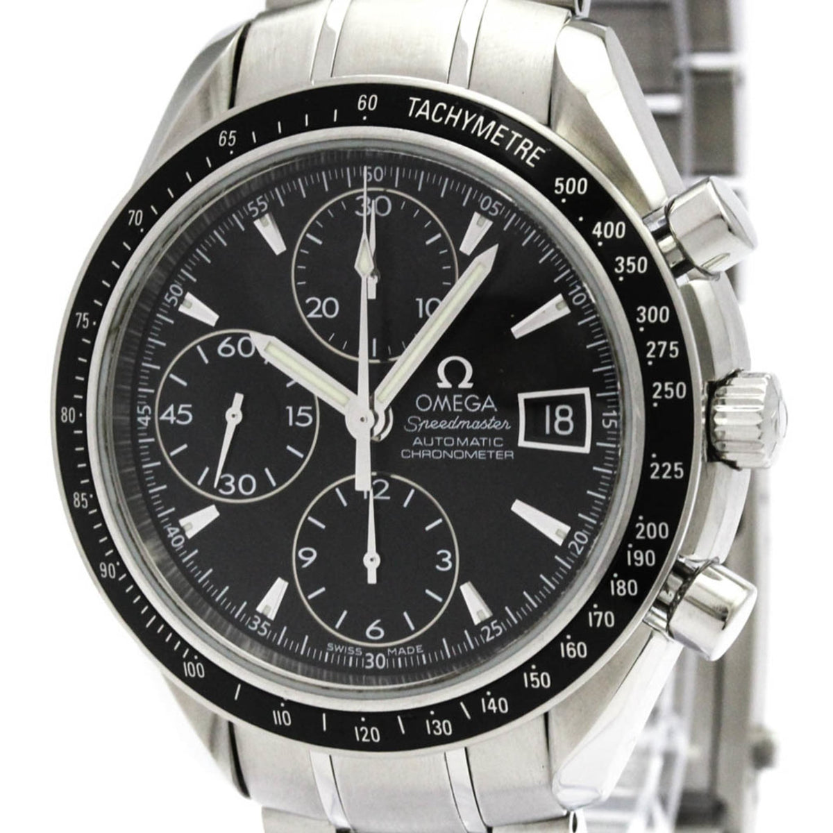 Pre-Owned OMEGA Speedmaster Date Steel Automatic Mens Watch 3210.50 Polished