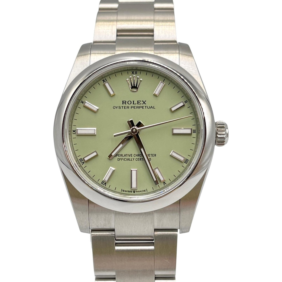 Pre-Owned Rolex Oyster Perpetual 34 Pistachio Women's Watch 124200 Stainless Steel Men's