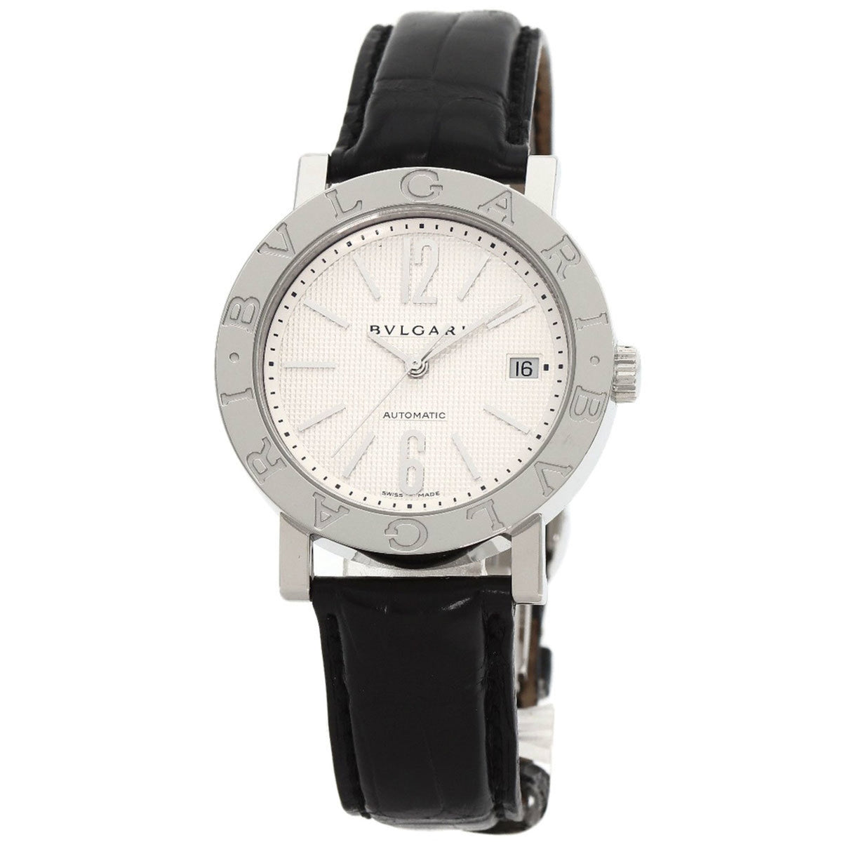 Montre-bracelet BVLGARI BB38SLD d'occasion en acier inoxydable et cuir pour homme 