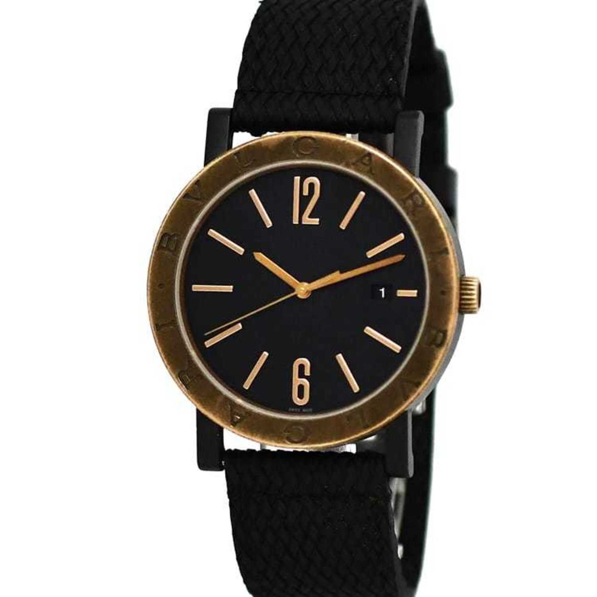 Pre-Owned Bvlgari Watch Solotempo f-21156 Black Gold 102931 BB41SB SS Automatic BVLGARI Men's