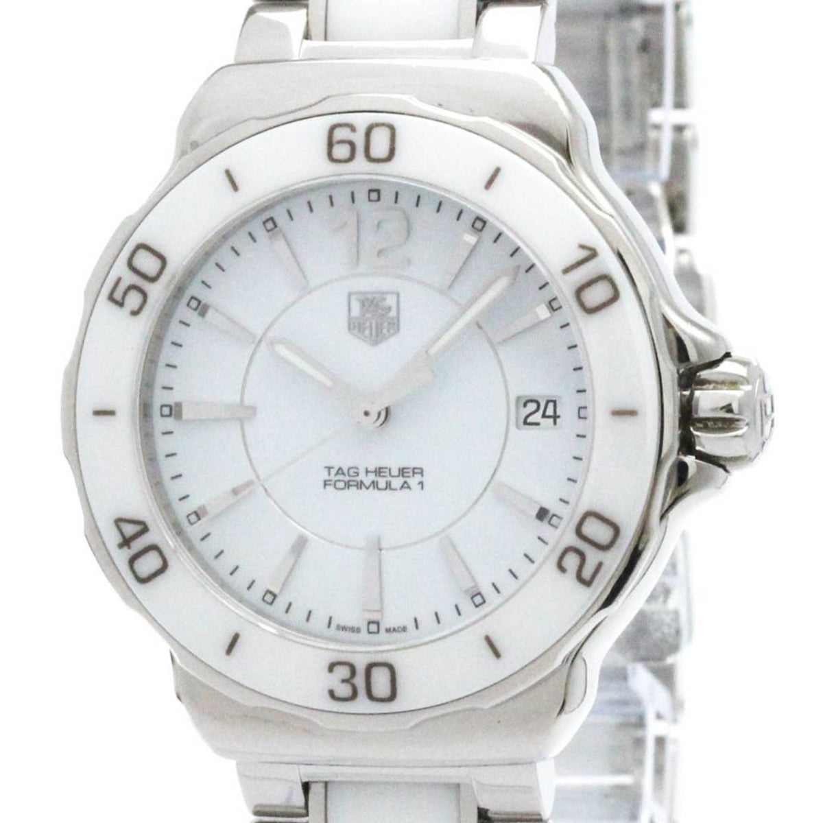 Pre-Owned TAG HEUER Formula 1 Ceramic Steel Quartz Ladies Watch WAH1211 Polished