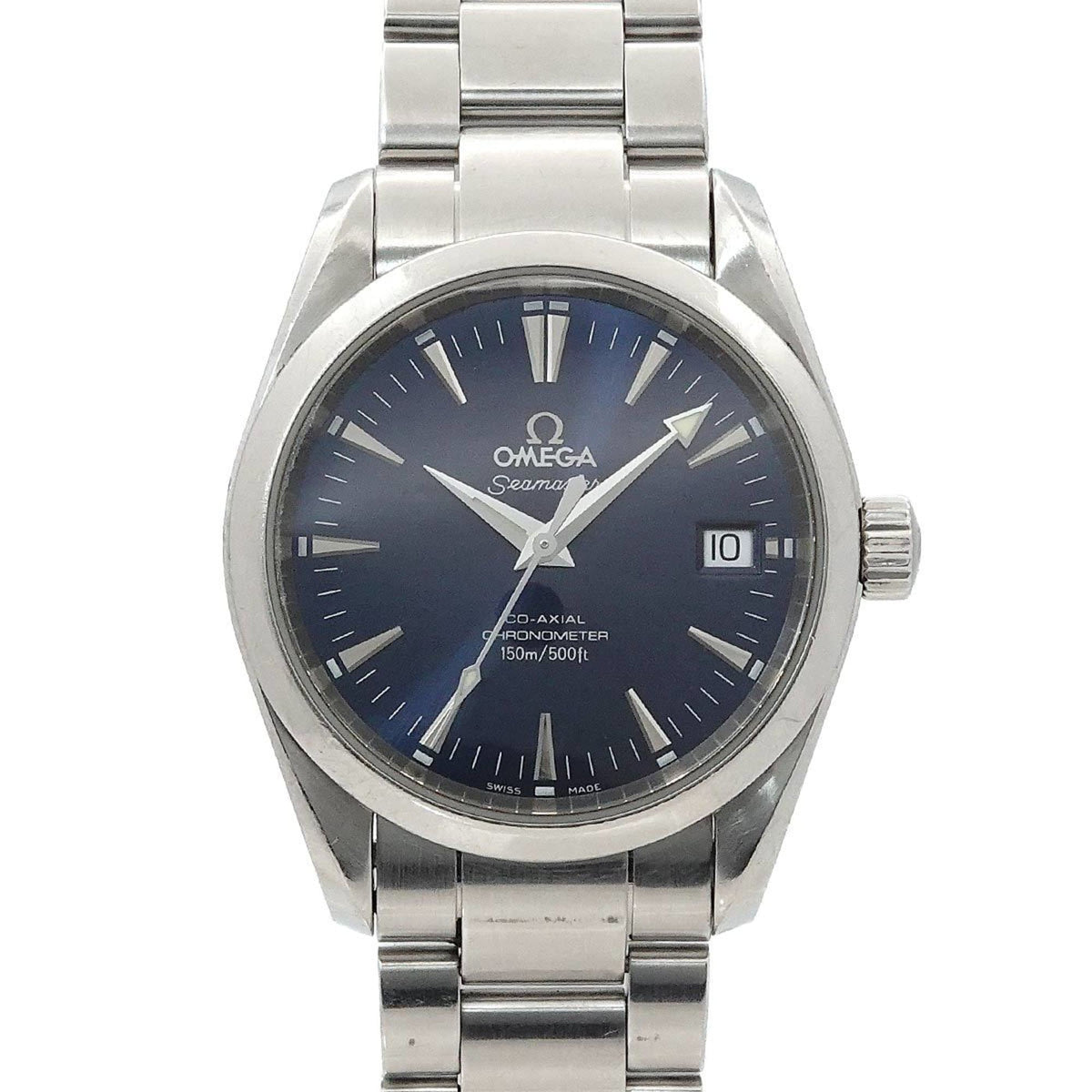 Pre-Owned OMEGA Seamaster Aqua Terra Co-Axial 2504 80 Men's Watch with Date, Blue, Automatic