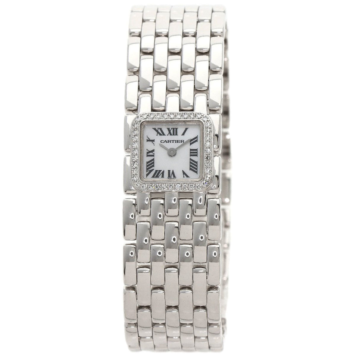Montre Cartier d'occasion WG3002T8 Panthere Mini Ruban Diamants Or blanc 18 carats 18KWG Femme CARTIER 