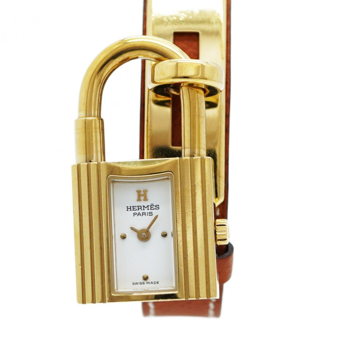 Pre-Owned Hermes Kelly Watch White Dial for Women