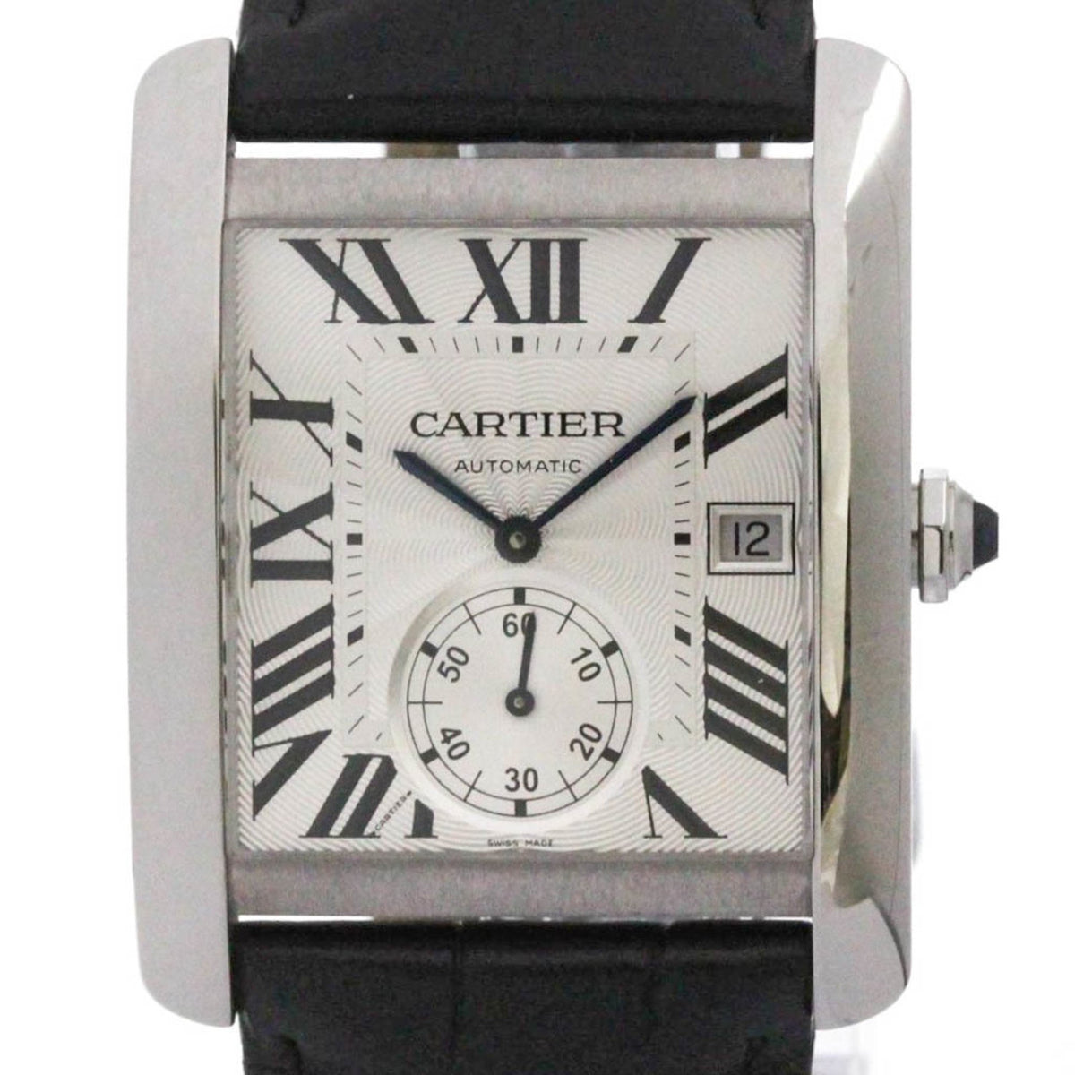 Pre-Owned CARTIER Tank MC Steel Automatic Mens Watch W5330003 Polished