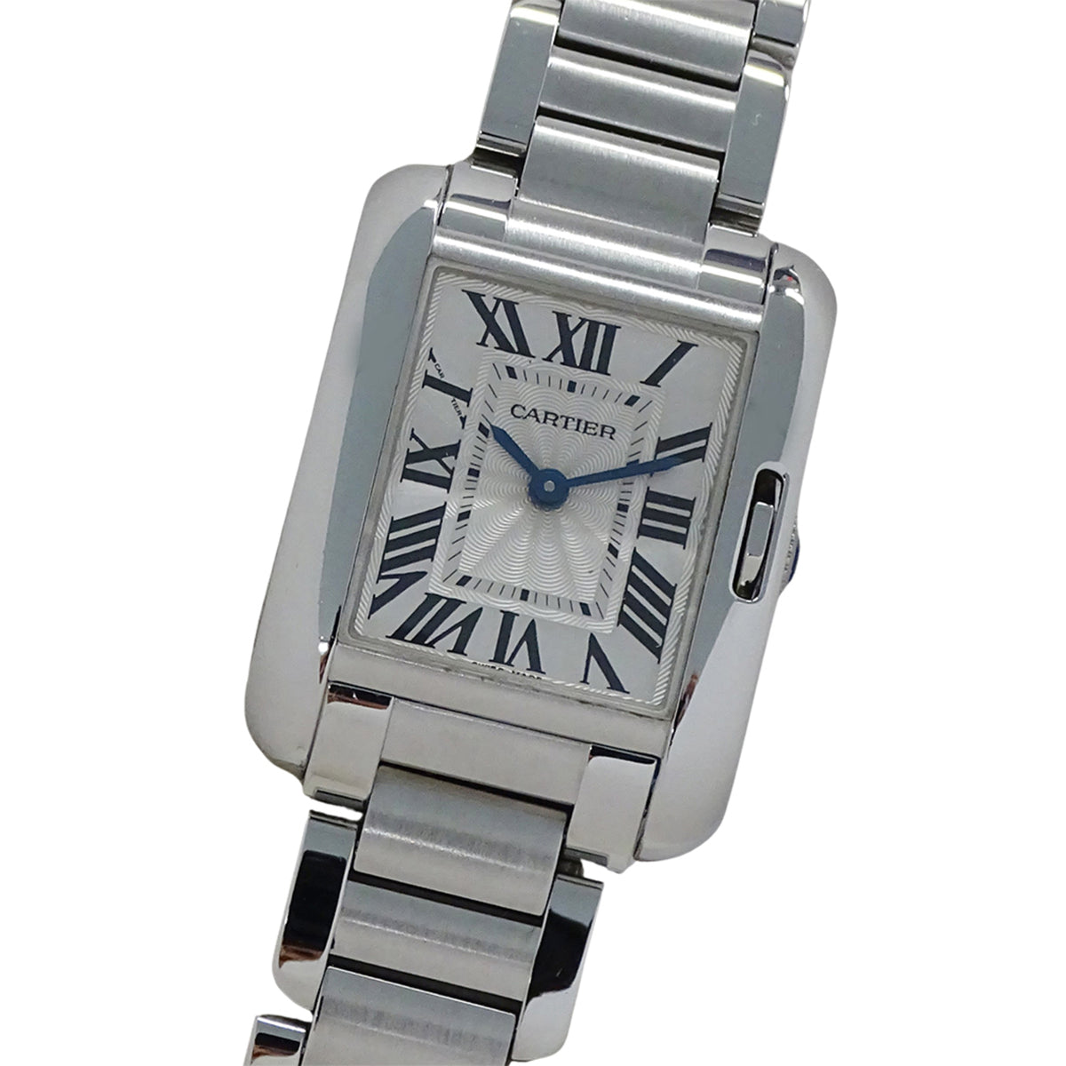 Pre-Owned Cartier Tank Anglaise SM Quartz Watch for Women, Stainless Steel, Silver, Square, Polished, W5310022