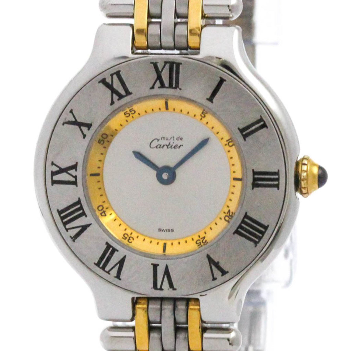 Pre-Owned CARTIER Must 21 Gold Plated Steel Quartz Ladies Watch W10075F4 Polished