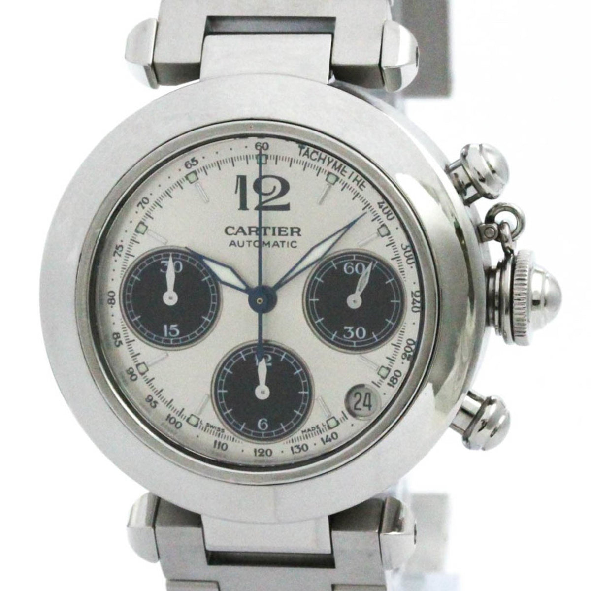 Montre CARTIER Pasha C Chronographe Automatique Unisexe Polie d'occasion W31048M7 BF580024 
