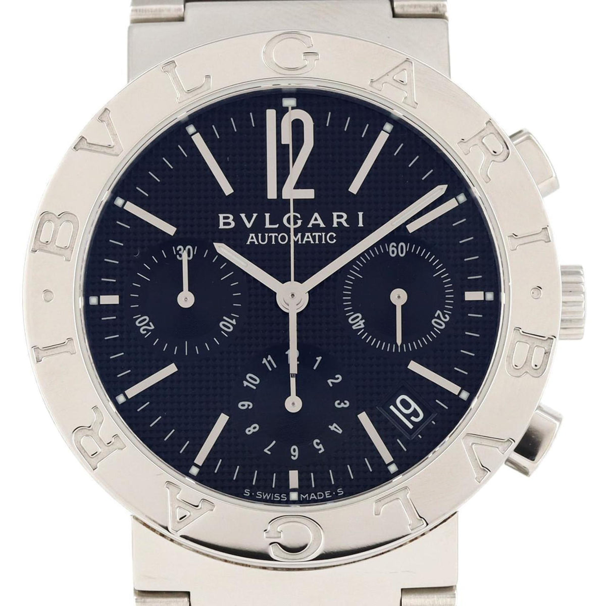 Pre-Owned Bvlgari Chronograph BB38SSCH BB38BSSDCH AT SS Automatic Watch