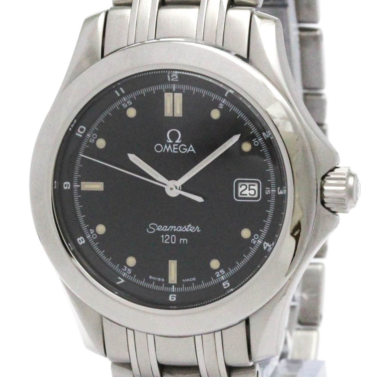 Pre-Owned OMEGA Seamaster 120M Stainless Steel Quartz Mens Watch 2511.50 Polished