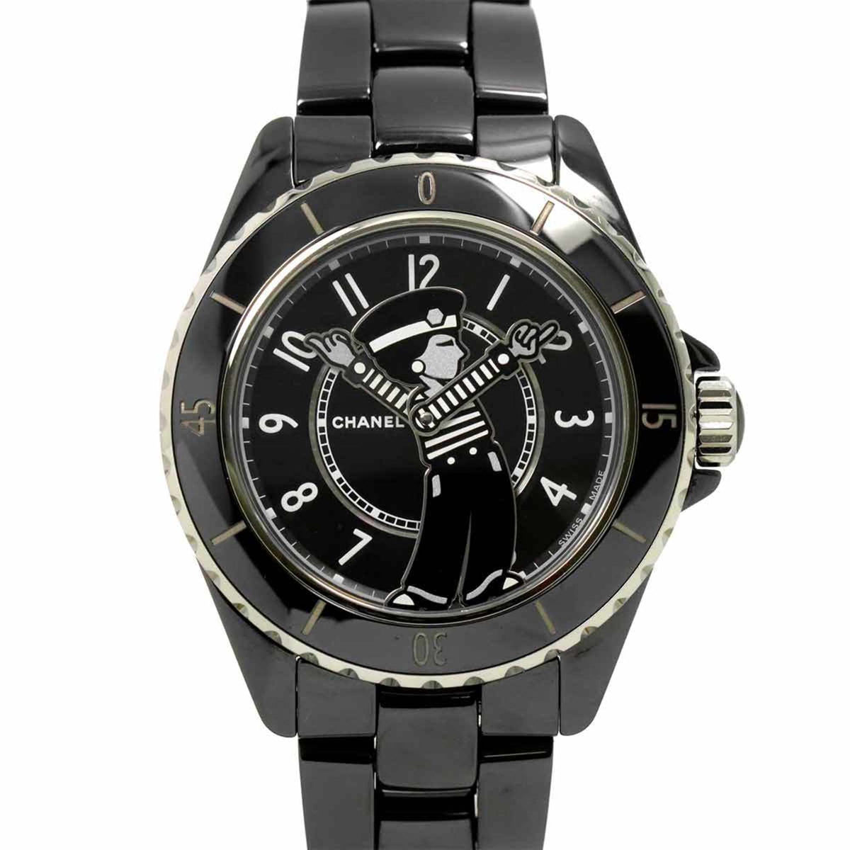 Pre-Owned CHANEL Mademoiselle J12 La Pausa H7609 Limited Edition Men's Watch Black Ceramic Automatic