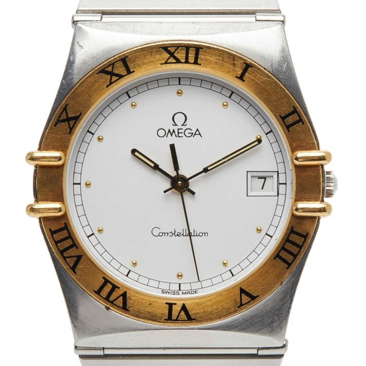Pre-Owned Omega Constellation Quartz Watch, White Dial, Stainless Steel, Yellow Gold, Men's, OMEGA