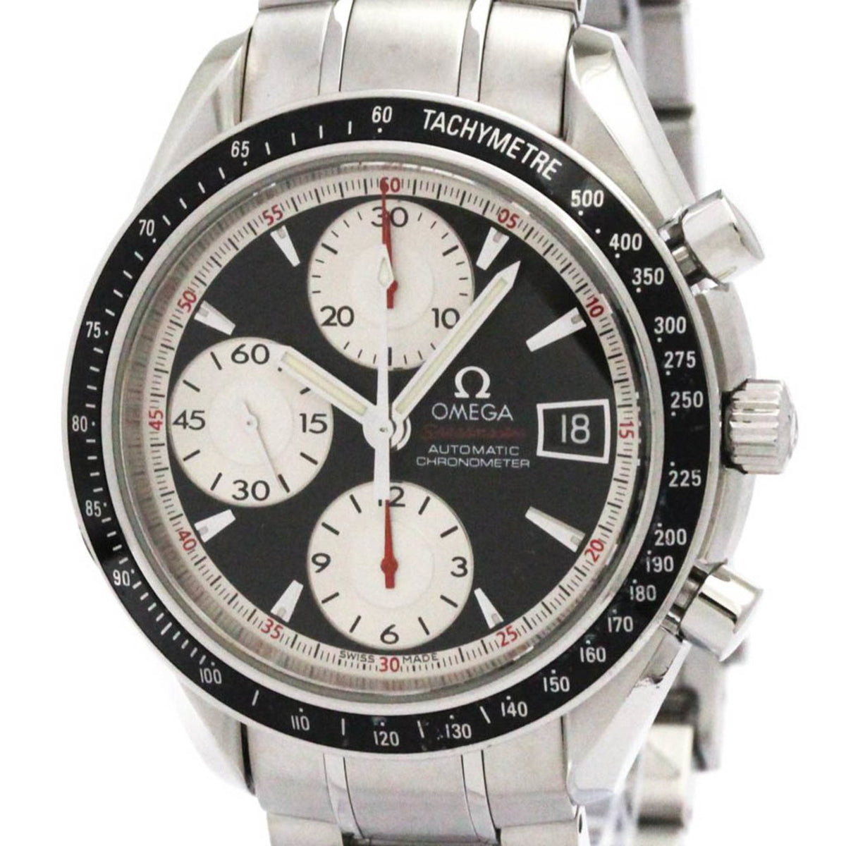 Pre-Owned OMEGA Speedmaster Date Steel Automatic Mens Watch 3210.51 Polished