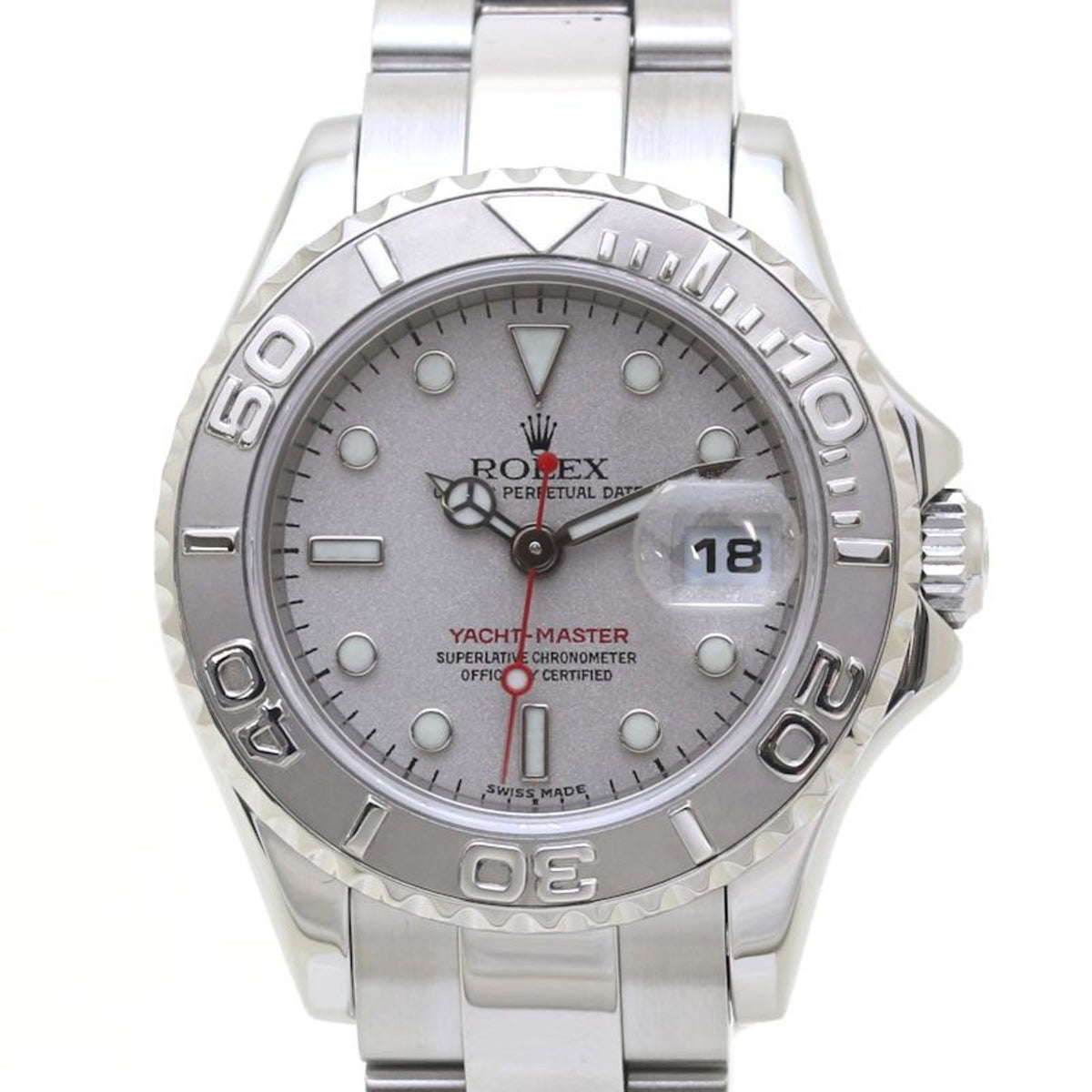 Pre-Owned ROLEX Rolex Yacht-Master Rolesium 169622 D-serialized Stainless Steel x Platinum Bezel Ladies 39885 Watch