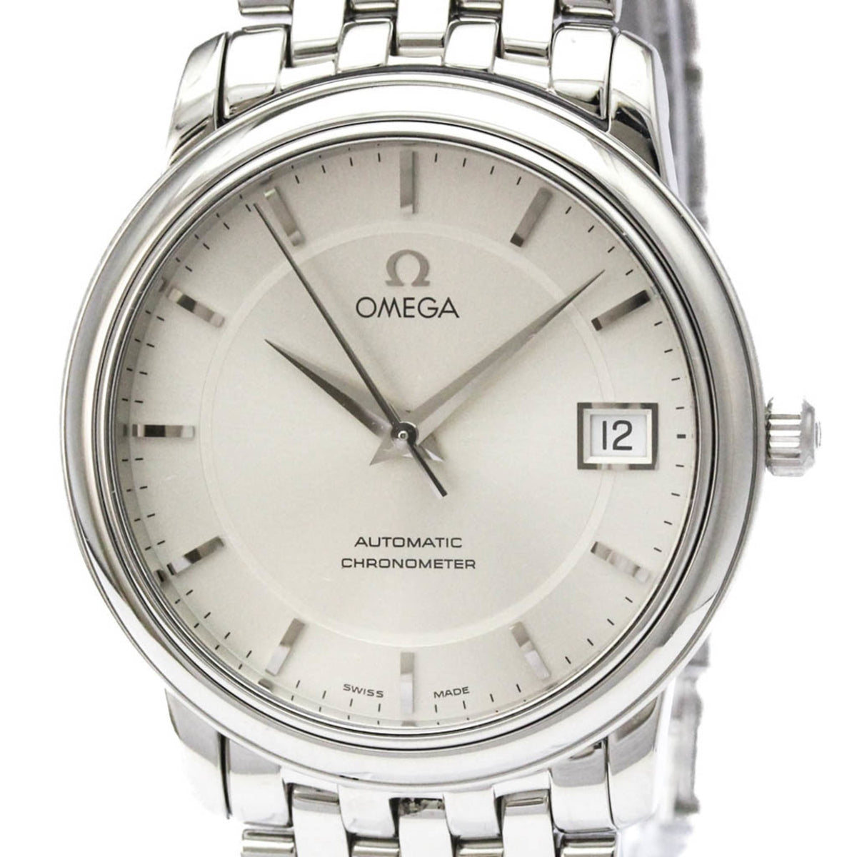 Pre-Owned OMEGA De Ville Prestige Steel Automatic Mes Watch 4500.31 Polished
