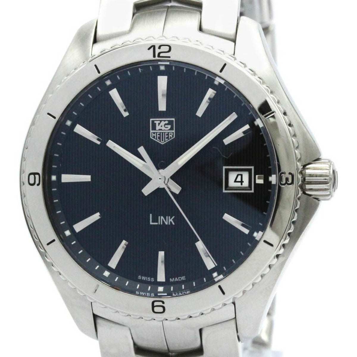 Pre-Owned Polished TAG HEUER Link Stainless Steel Automatic Mens Watch WAT1110 BF581635