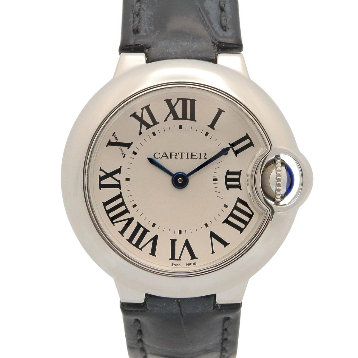 Pre-Owned Cartier Ballon Bleu Women's Watch, Stainless Steel, Leather Strap, Silver Tone, W69018Z4