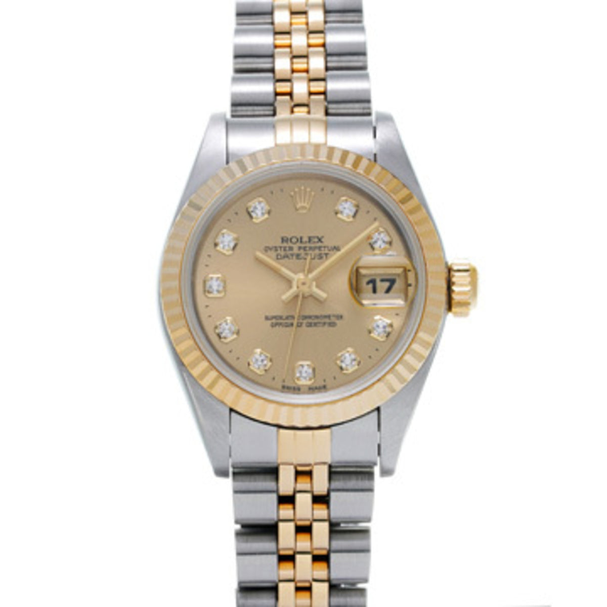 Pre-Owned Rolex Datejust 10P Diamond 69173G U Series (manufactured around 1997) Champagne/Diamond Ladies Watch Automatic