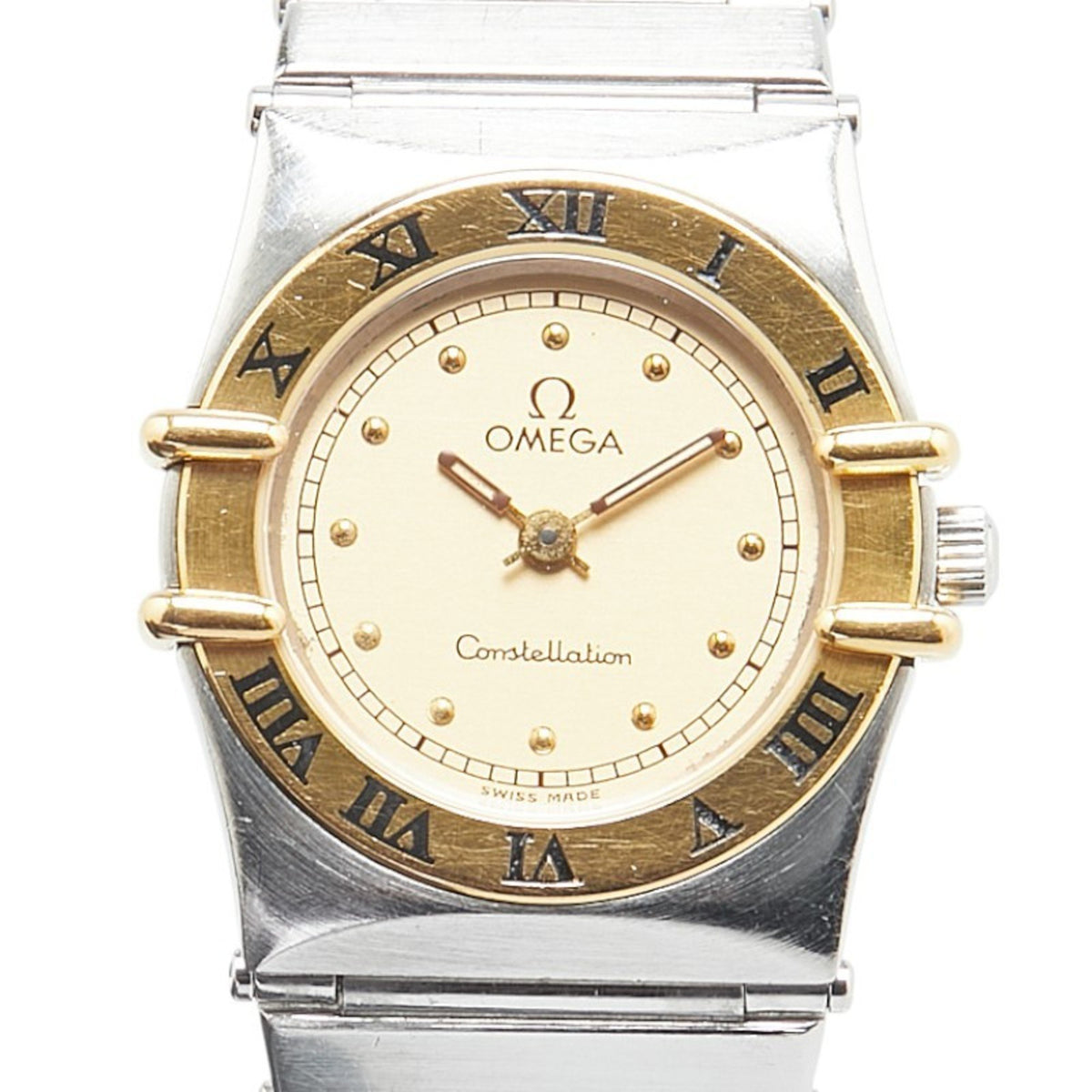 Pre-Owned Omega Constellation Quartz Watch, Gold Dial, Stainless Steel, Yellow Gold, Women's, OMEGA