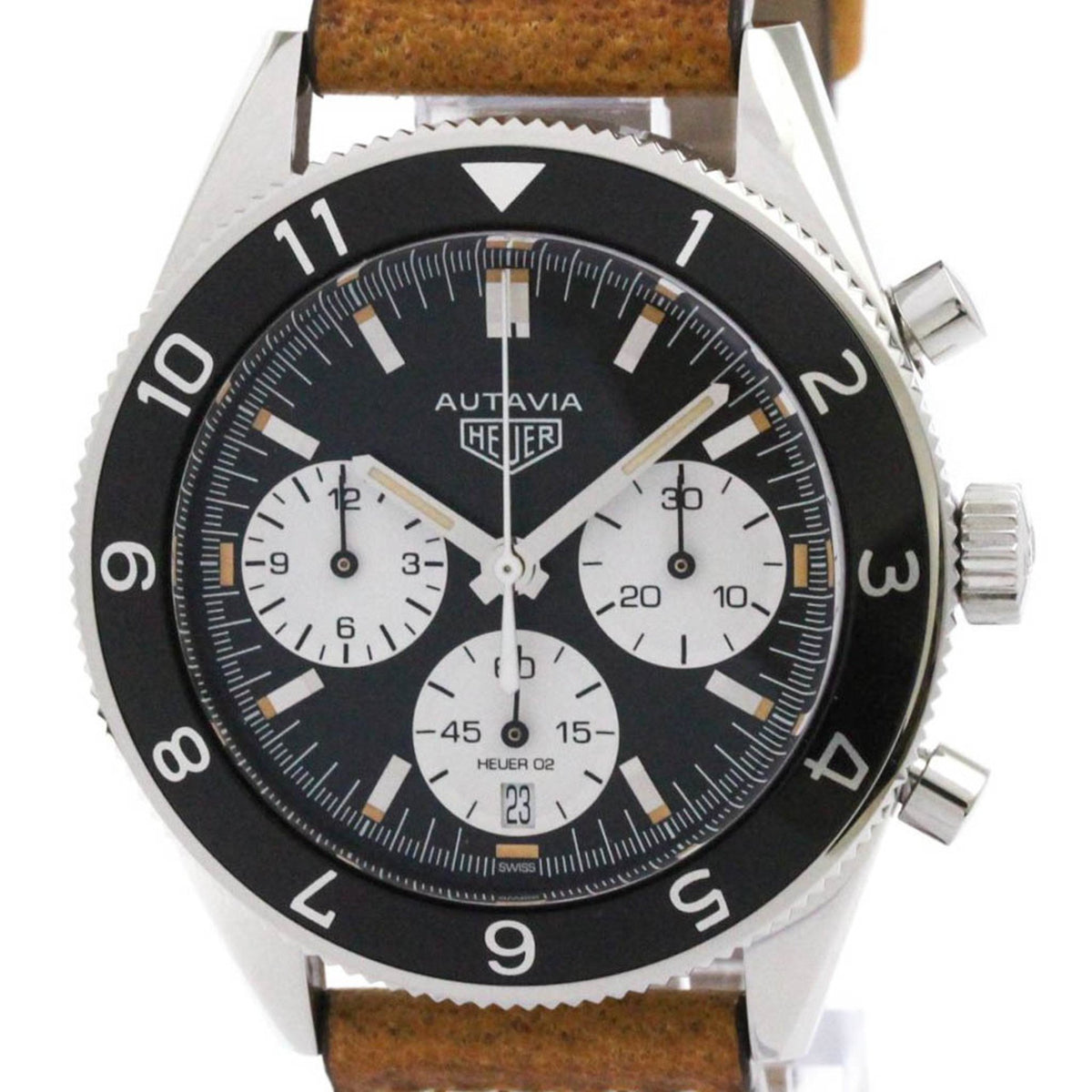 Pre-Owned TAG HEUER Heritige Autavia Chronograph Mens Watch CBE2110 Polished