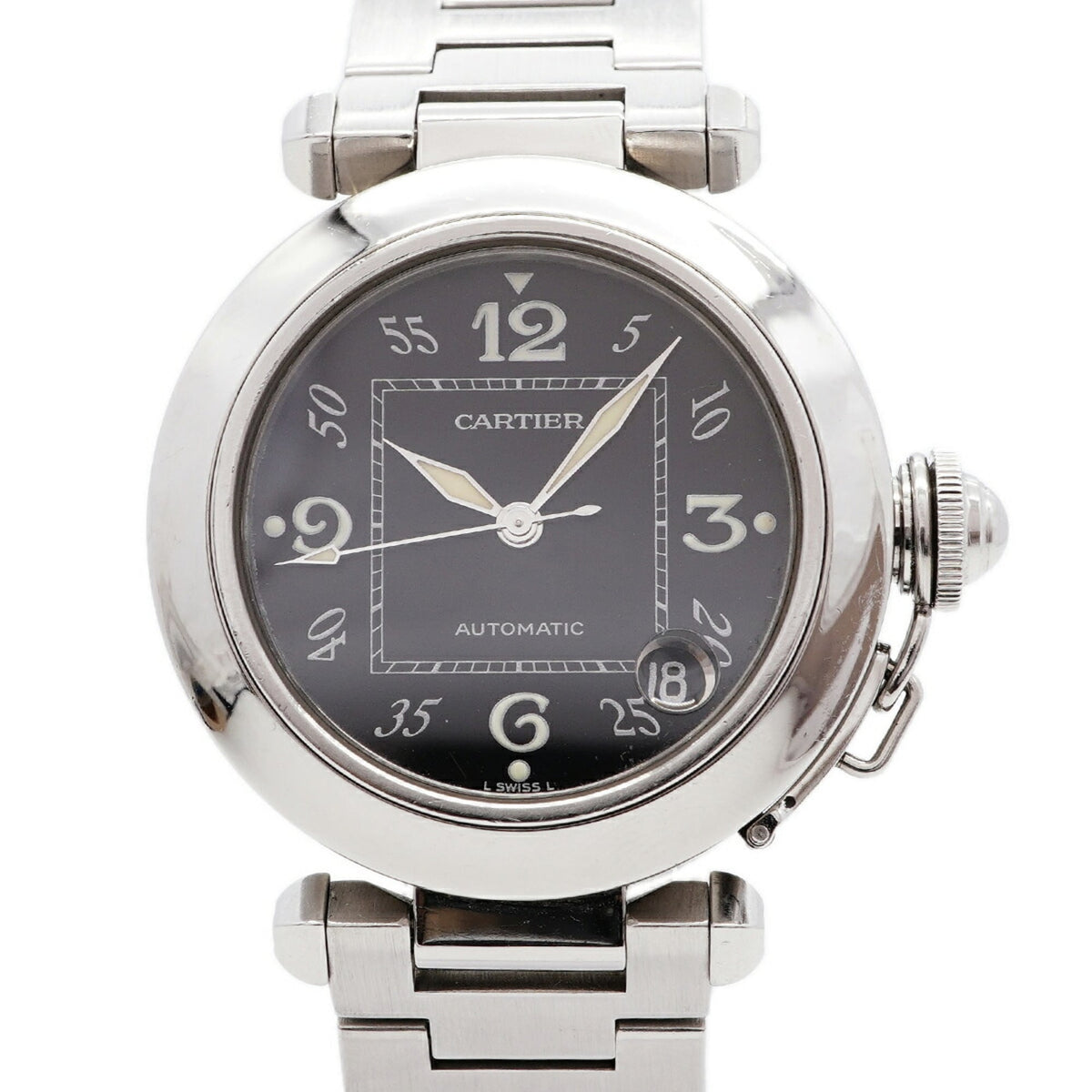 Pre-Owned Cartier Pasha C W31043M7 Black Dial Men's Watch