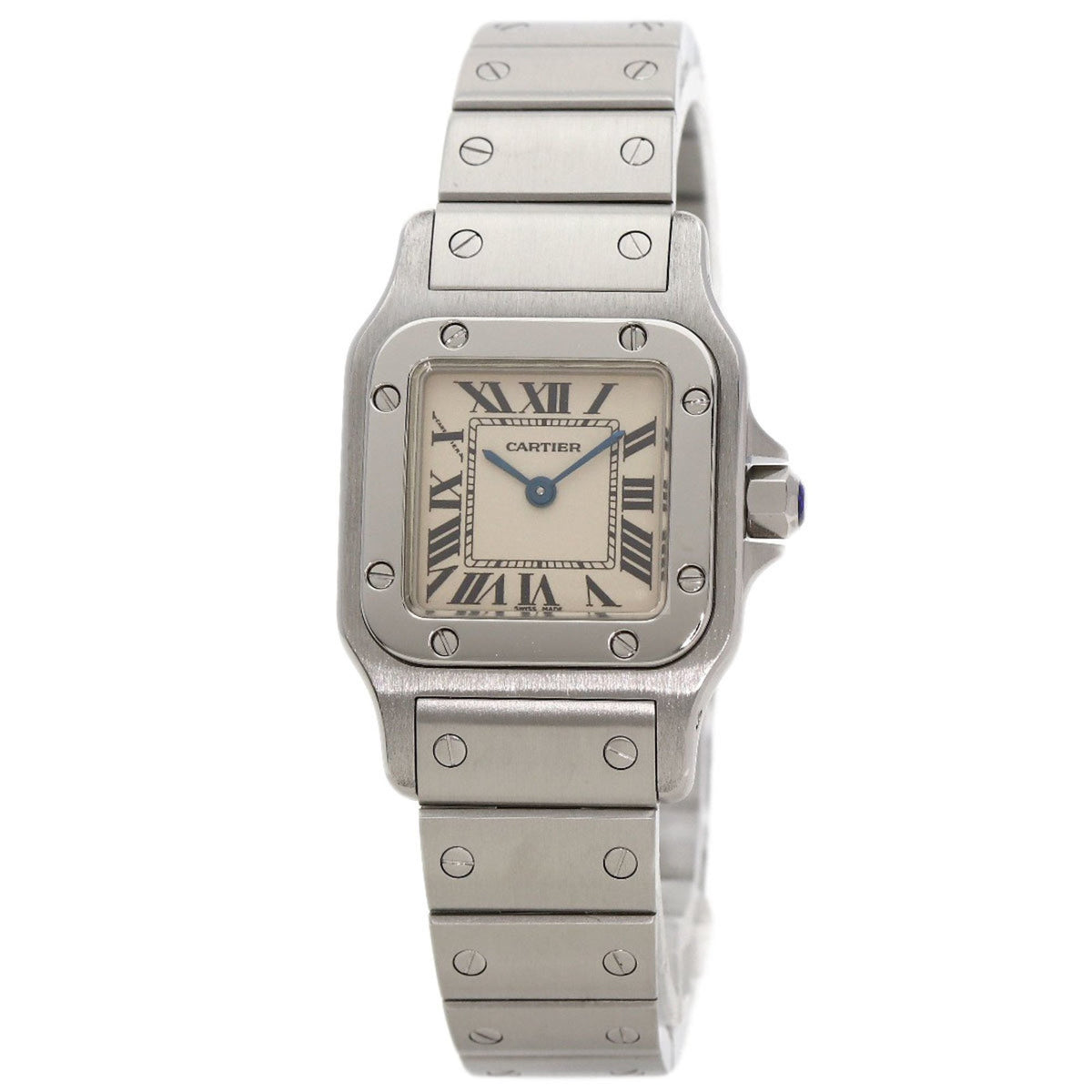 Pre-Owned Cartier W20056D6 Santos Galbe SM Watch, Stainless Steel/SS, Women's