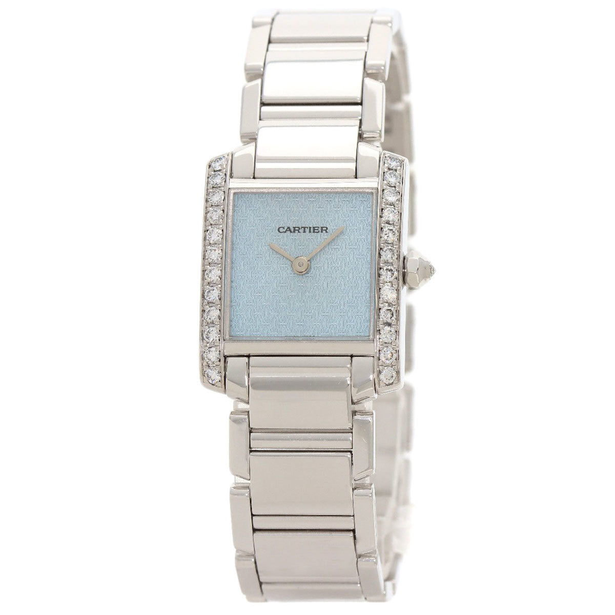 Pre-Owned Cartier WE1019S3 Tank Francaise SM Diamond Watch 18K White Gold K18WG Women's CARTIER