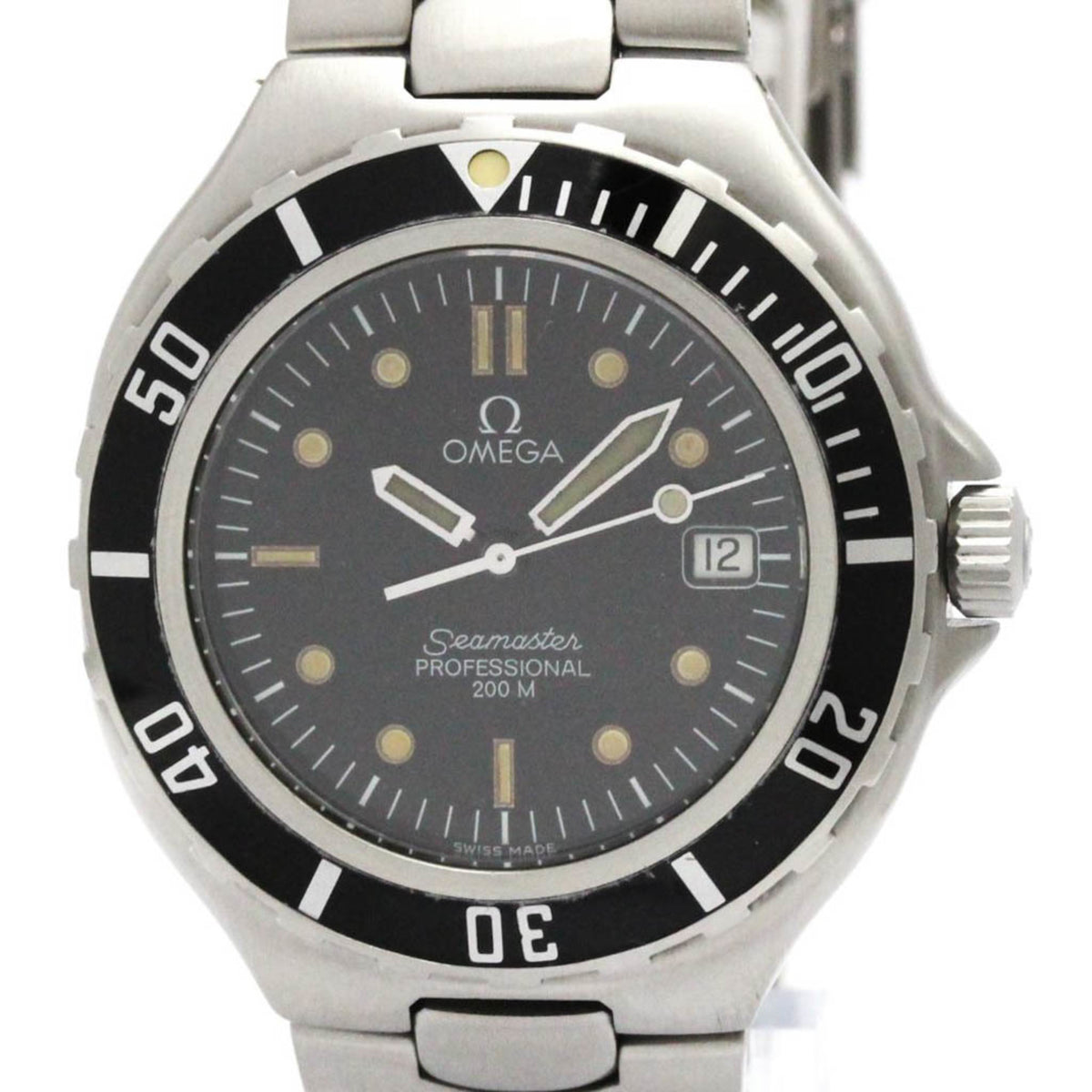 Pre-Owned OMEGA Seamaster Professional 200M Large Size Steel Mens Watch 396.1062 Polished