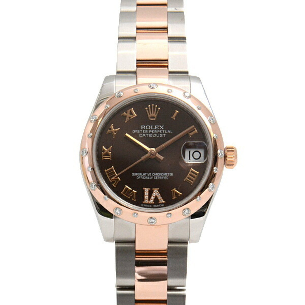 Pre-Owned Rolex Watch Ladies Datejust 31 Chocolate Automatic G Series Brown Dial Stainless Steel Gold ROLEX 178341 SS x 750PG