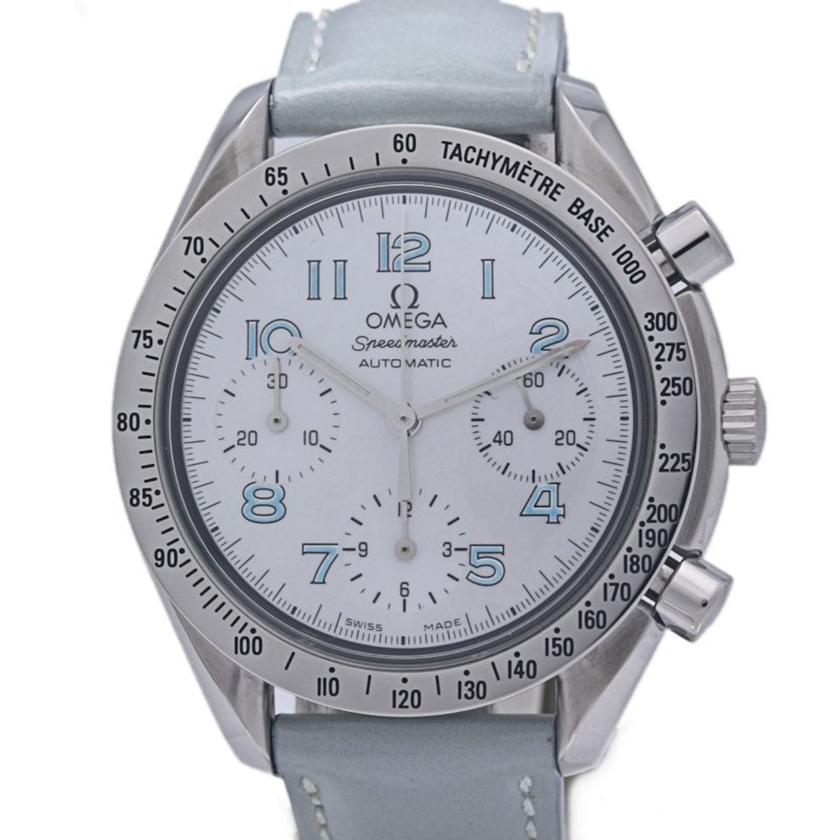 Pre-Owned OMEGA Speedmaster 3802.71.53 Chronograph Shell Watch for Men and Women, Stainless Steel Cowhide Leather 40272