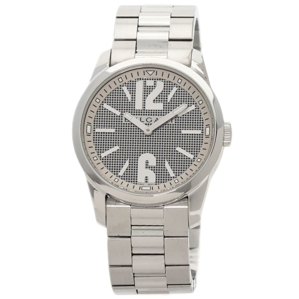 Montre BVLGARI ST37SS Solotempo d'occasion en acier inoxydable pour homme 