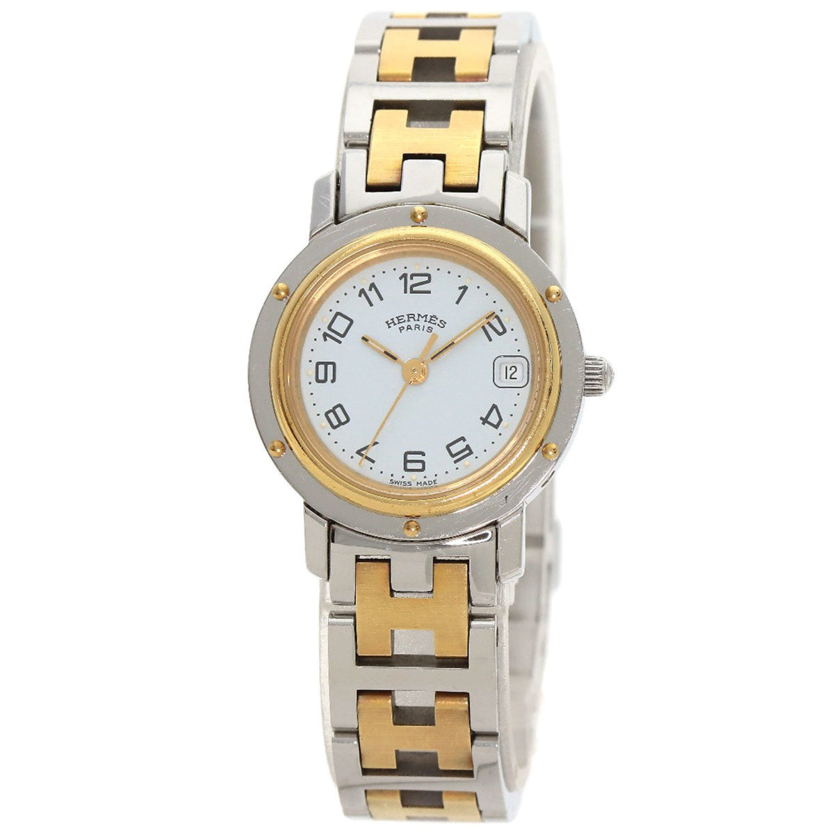 Montre Hermes CL4.220 Clipper d'occasion en acier inoxydable SSxGP pour femme HERMES 