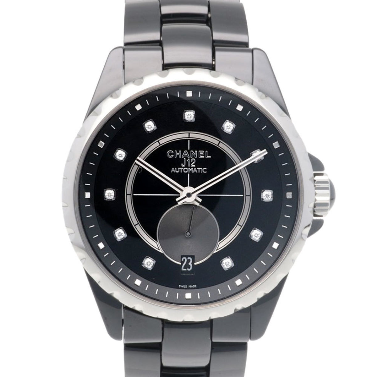 Pre-Owned Chanel J12 Watch Ceramic Automatic Men's CHANEL 11P Diamond Overhauled