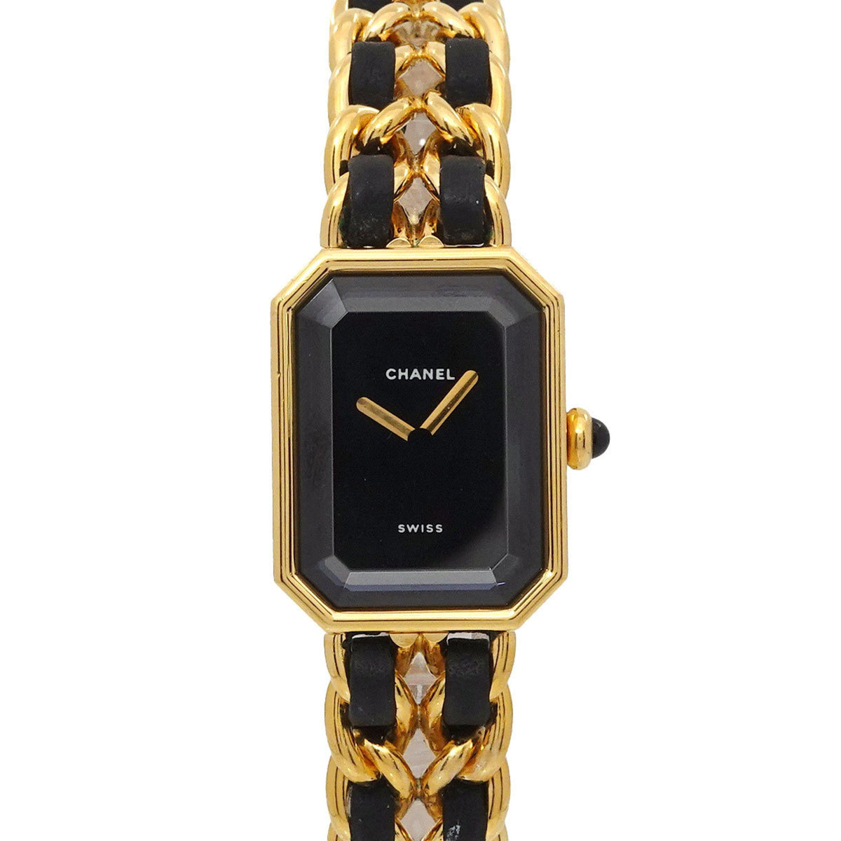 Pre-Owned CHANEL Premiere XL size H0001 Ladies' watch Black Gold Quartz