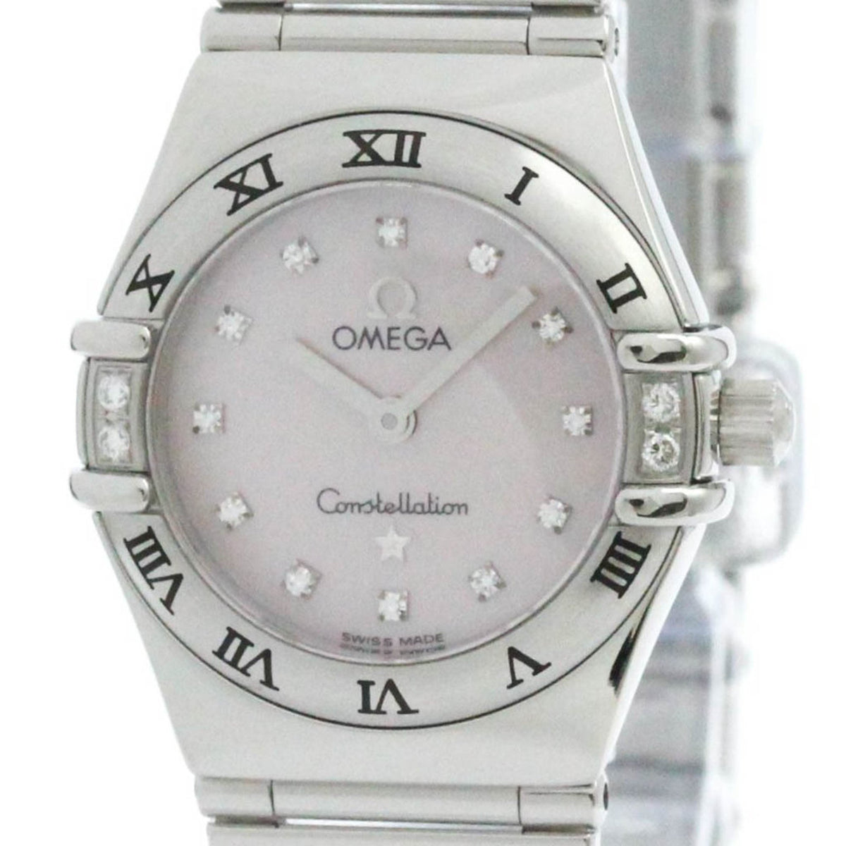 Pre-Owned OMEGA Constellation Diamond MOP Dial Ladies Quartz Steel Watch 1567.66 BF575763
