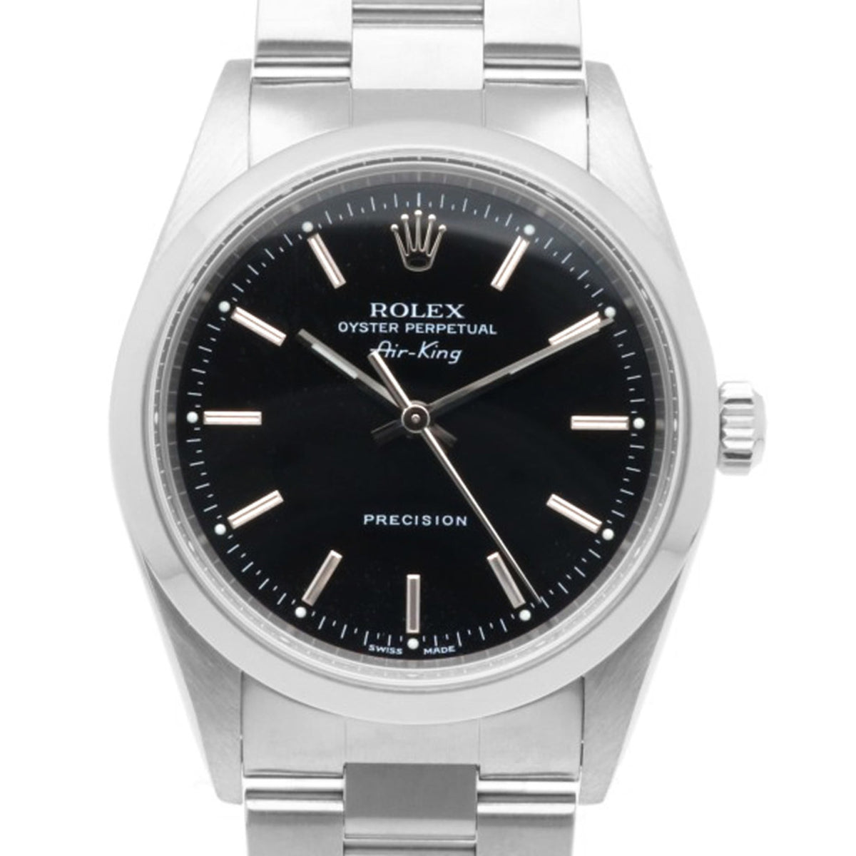 Pre-Owned Rolex Air-King Oyster Perpetual Watch, Stainless Steel, 14000 Series, Automatic Winding, Overhauled, Polished, A-Serial Number, Men's Watch.