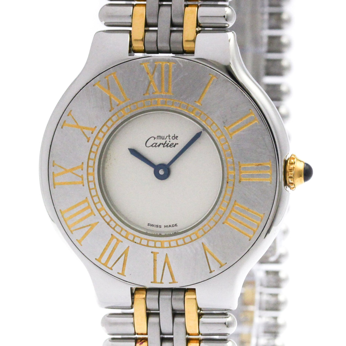 Pre-Owned CARTIER Must 21 Gold Plated Steel Quartz Unisex Watch W10050F4 Polished