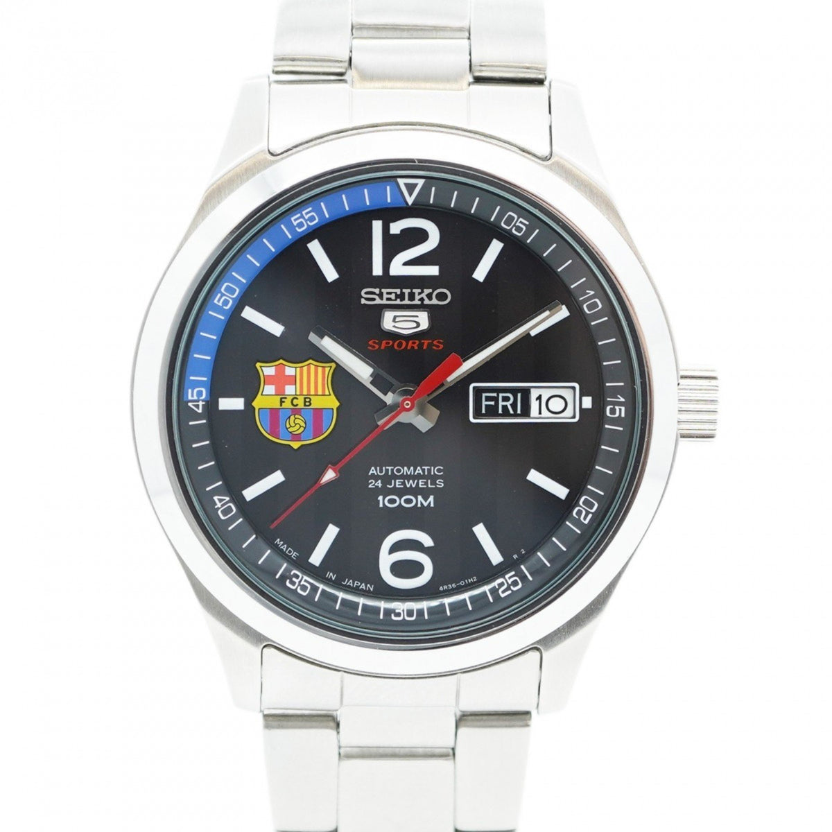 Pre-Owned Seiko Seiko5 4R36-01G0 Black Dial Watch Men's