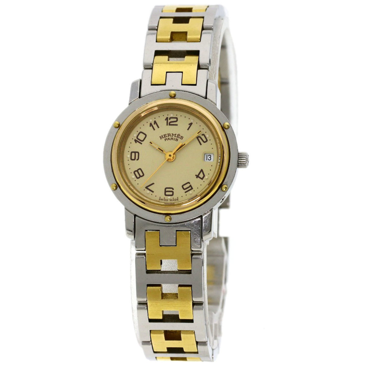 Montre Hermes CL3.240 Clipper d'occasion en acier inoxydable SSxGP pour femme HERMES 