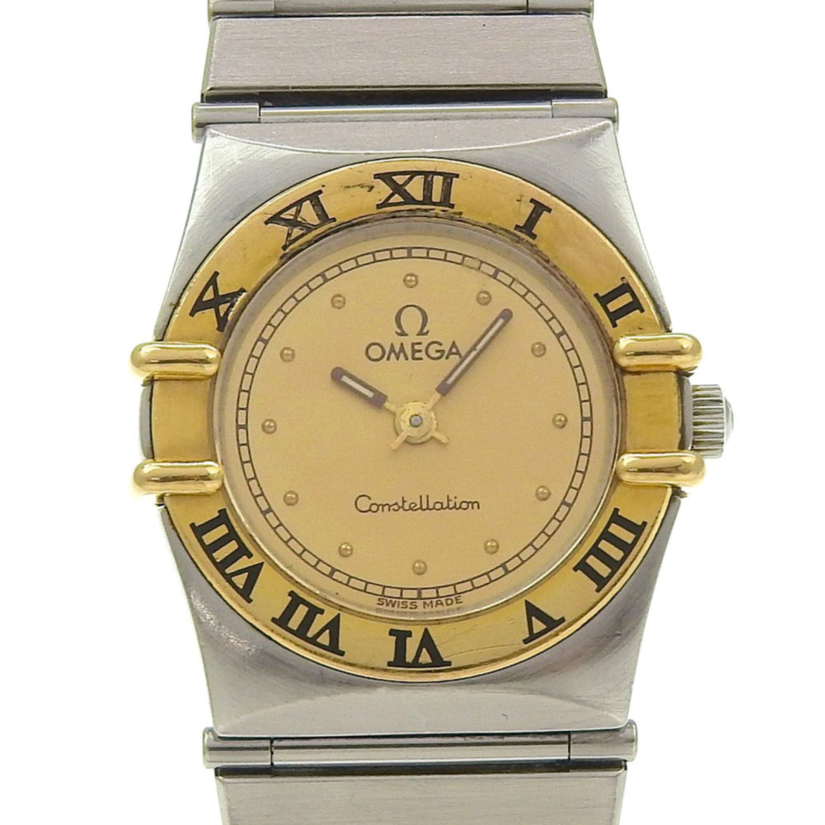 Pre-Owned OMEGA Constellation Mini Women's Watch, Stainless Steel with Gold Plated Quartz Movement, Analog Display, Dial