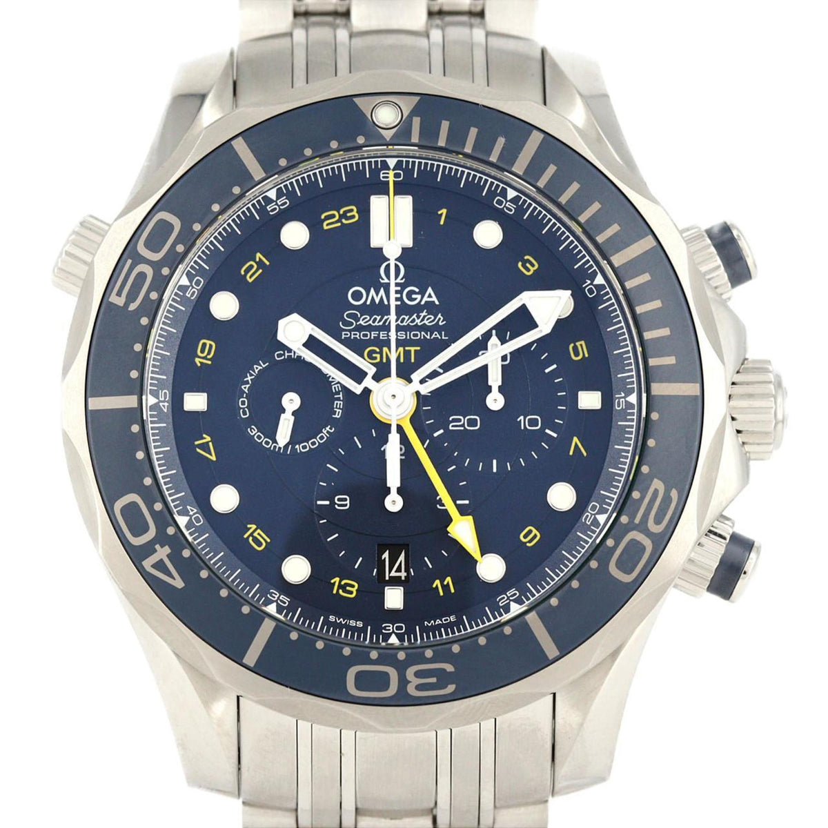 Pre-Owned Omega Seamaster Diver 300M GMT Chronograph 212.30.44.52.03.001 Stainless Steel Automatic Watch