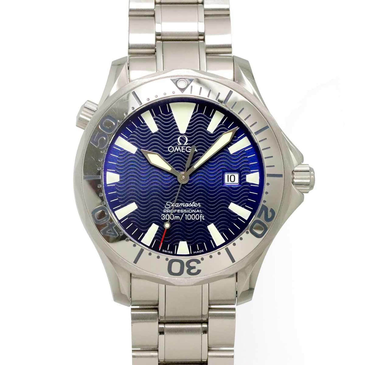Pre-Owned Omega Seamaster 300 Professional 2265 80 Men's Watch, Date, Navy, Quartz Watch