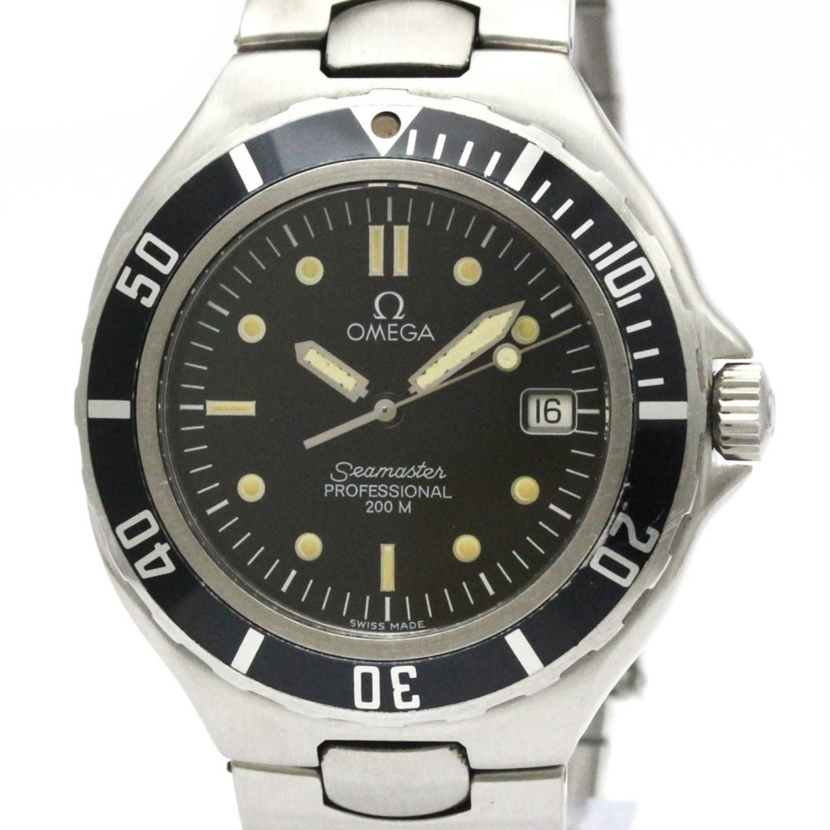 Pre-Owned OMEGA Seamaster Professional 200M Large Size Steel Mens Watch 396.1062 Polished