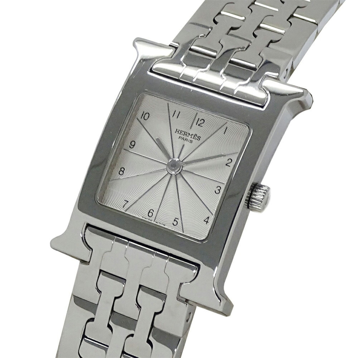 Pre-Owned Hermes HERMES Wristwatch Women's H Watch Quartz Stainless Steel SS HH1.210 Silver Ivory Polished